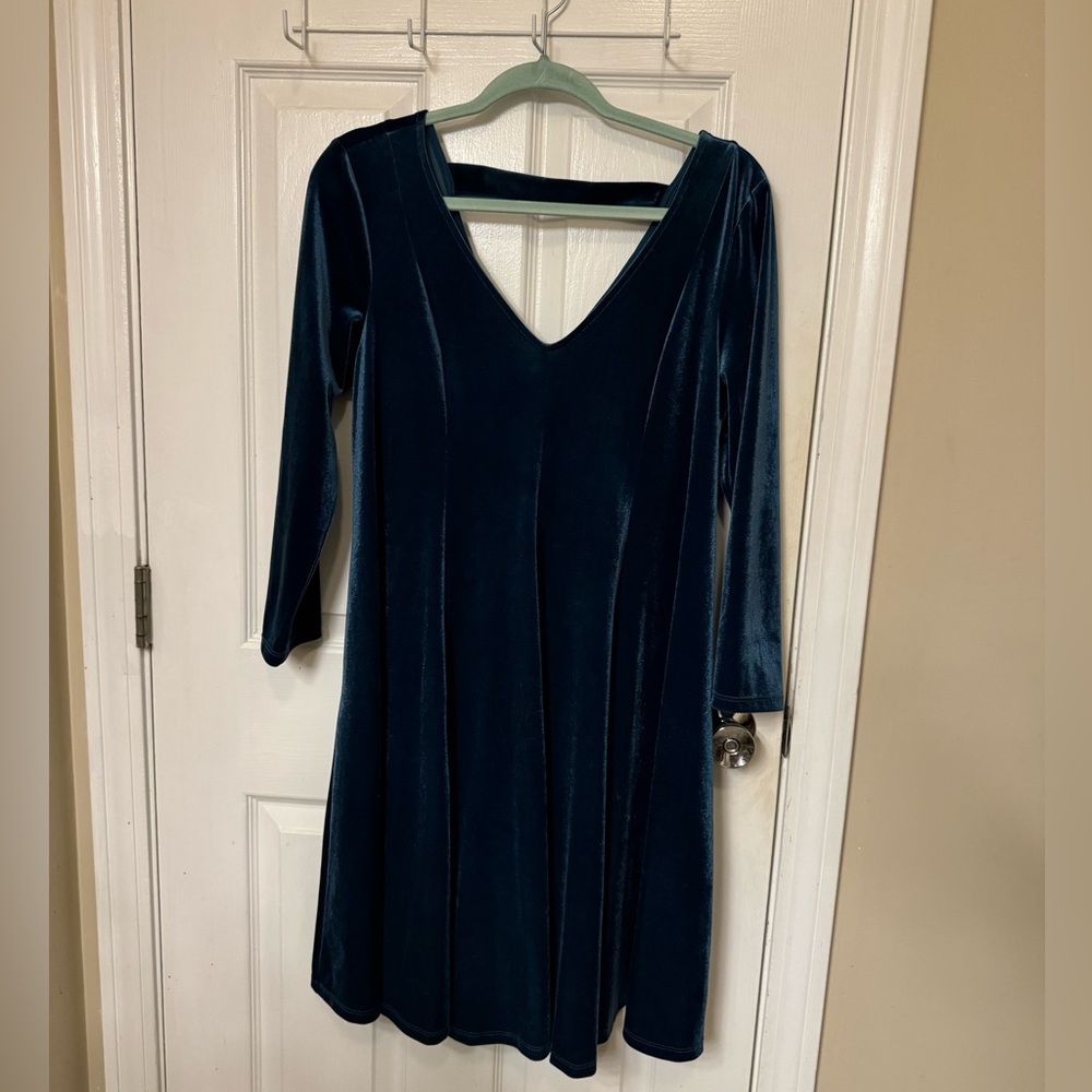 Torrid blue velvet dress size 0